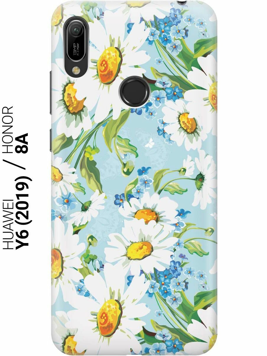 Ультратонкий силиконовый чехол-накладка для Huawei Y6 (2019), Honor 8A с принтом "Поле ромашек"