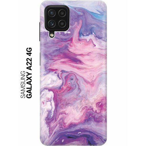 Силиконовый чехол на Samsung Galaxy A22 4G, Самсунг А22 4Г с принтом Purple Marble