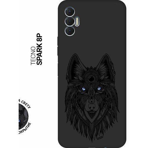 Матовый Soft Touch силиконовый чехол на Tecno Spark 8P / Техно Спарк 8Р с 3D принтом Grand Wolf черный чехол книжка на tecno spark 8p техно спарк 8р с 3d принтом grand wolf серый