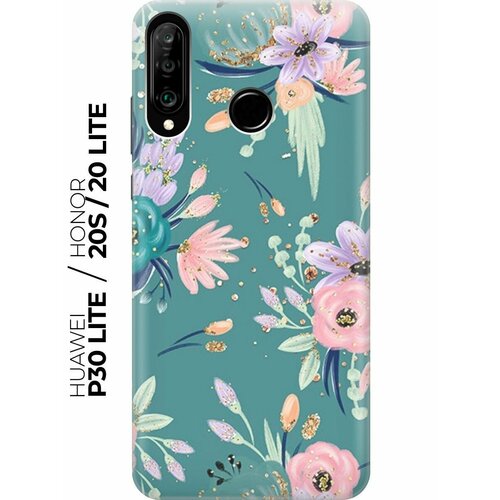 RE: PA Чехол - накладка ArtColor для Huawei P30 Lite / Honor 20S / Honor 20 Lite с принтом Цветы и золотые блестки чехол накладка artcolor для huawei p30 с принтом цветы и золотые блестки