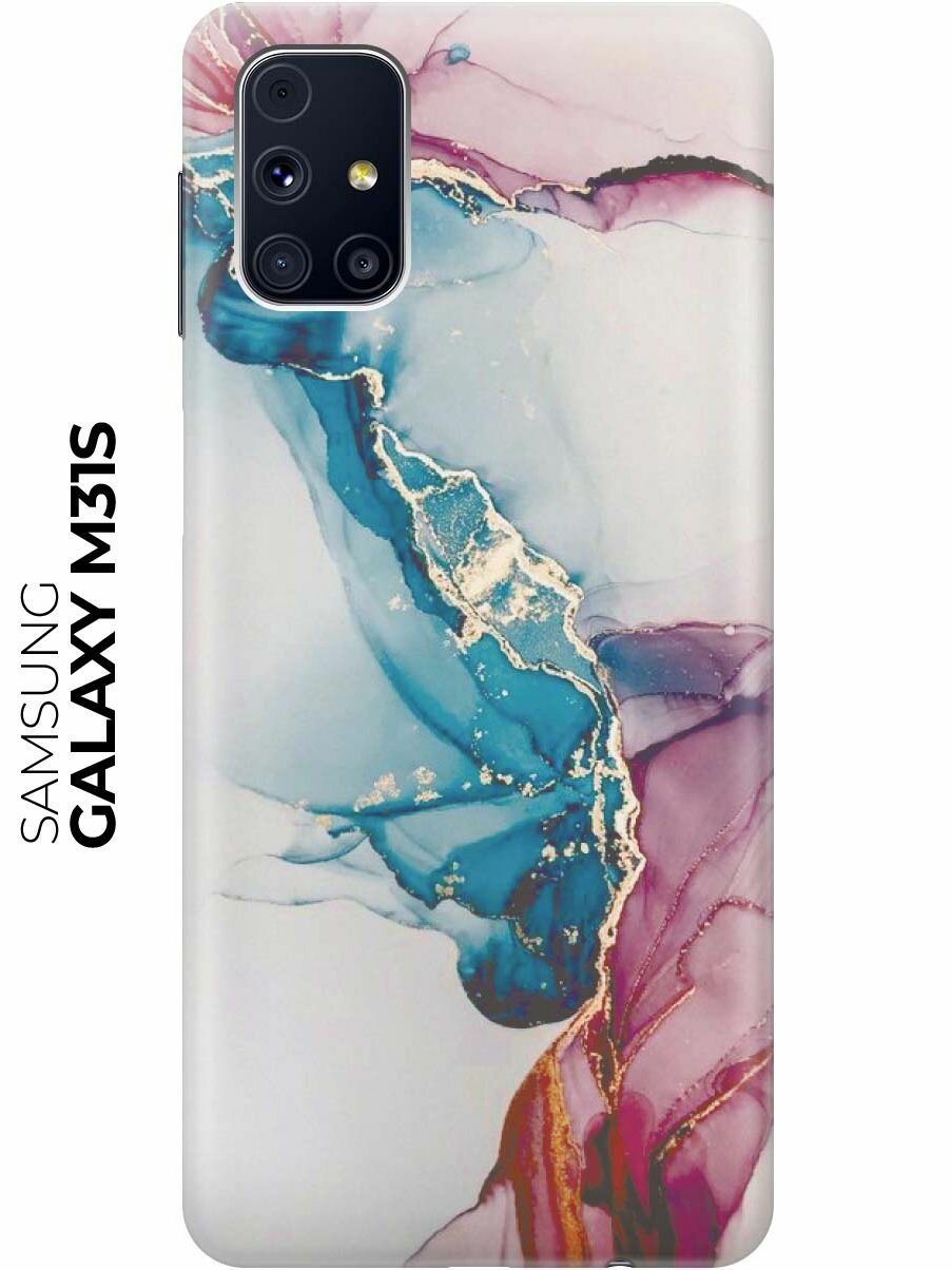 Чехол - накладка ArtColor для Samsung Galaxy M31S с принтом "Сине-розовый мрамор"