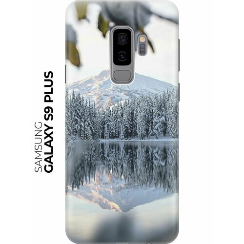 чехол книжка озеро в заснеженном лесу на samsung galaxy s9 самсунг с9 плюс черный Силиконовый чехол Озеро в заснеженном лесу на Samsung Galaxy S9+ / Самсунг С9 Плюс