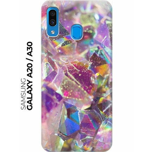 RE: PA Накладка Transparent для Samsung Galaxy A20 / A30 с принтом Розовые кристаллы re pa накладка transparent для samsung galaxy a20 a30 с принтом графитовый узор