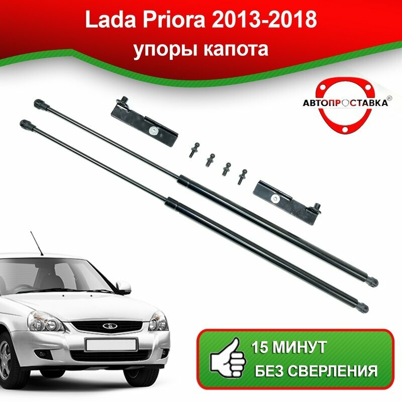 Упоры капота для Lada Priora 2013-2018 / Газовые амортизаторы капота Лада Приора 2013-2018