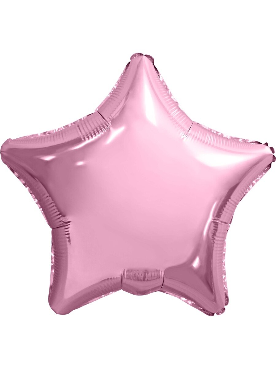 Мосшар Воздушный шар фольгированный звезда для праздника 45см, розовый