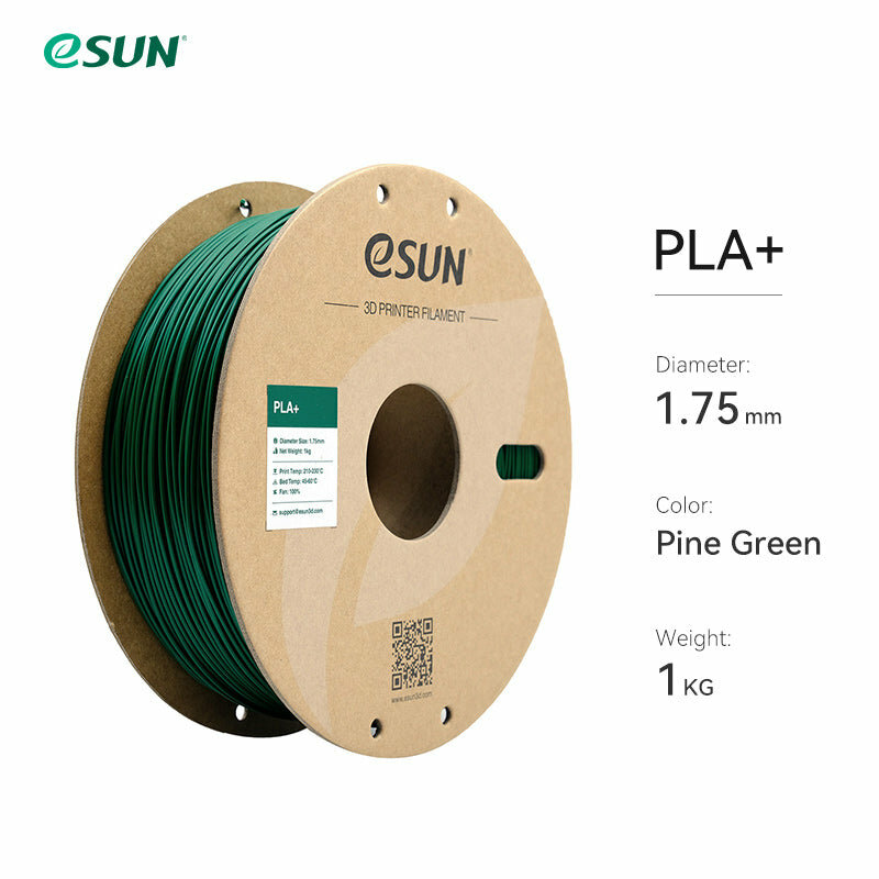 Филамент ESUN PLA+ для 3D принтера 1.75мм., темно-зеленый 1 кг.