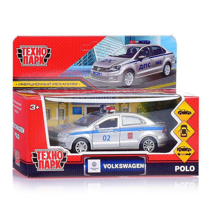 Полицейская машинка Технопарк VW Polo 12 см - фото №8