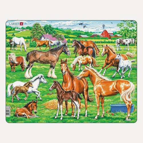 Изображение товара Пазлы для детей Larsen Лошади-33 33 элемента, в ассортименте, интересные и развивающие