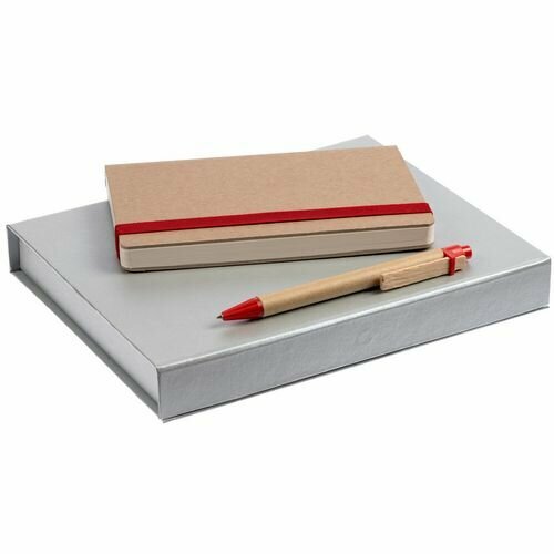Набор Eco Write Mini, красный коробка doc под блокнот аккумулятор и ручку серебристая