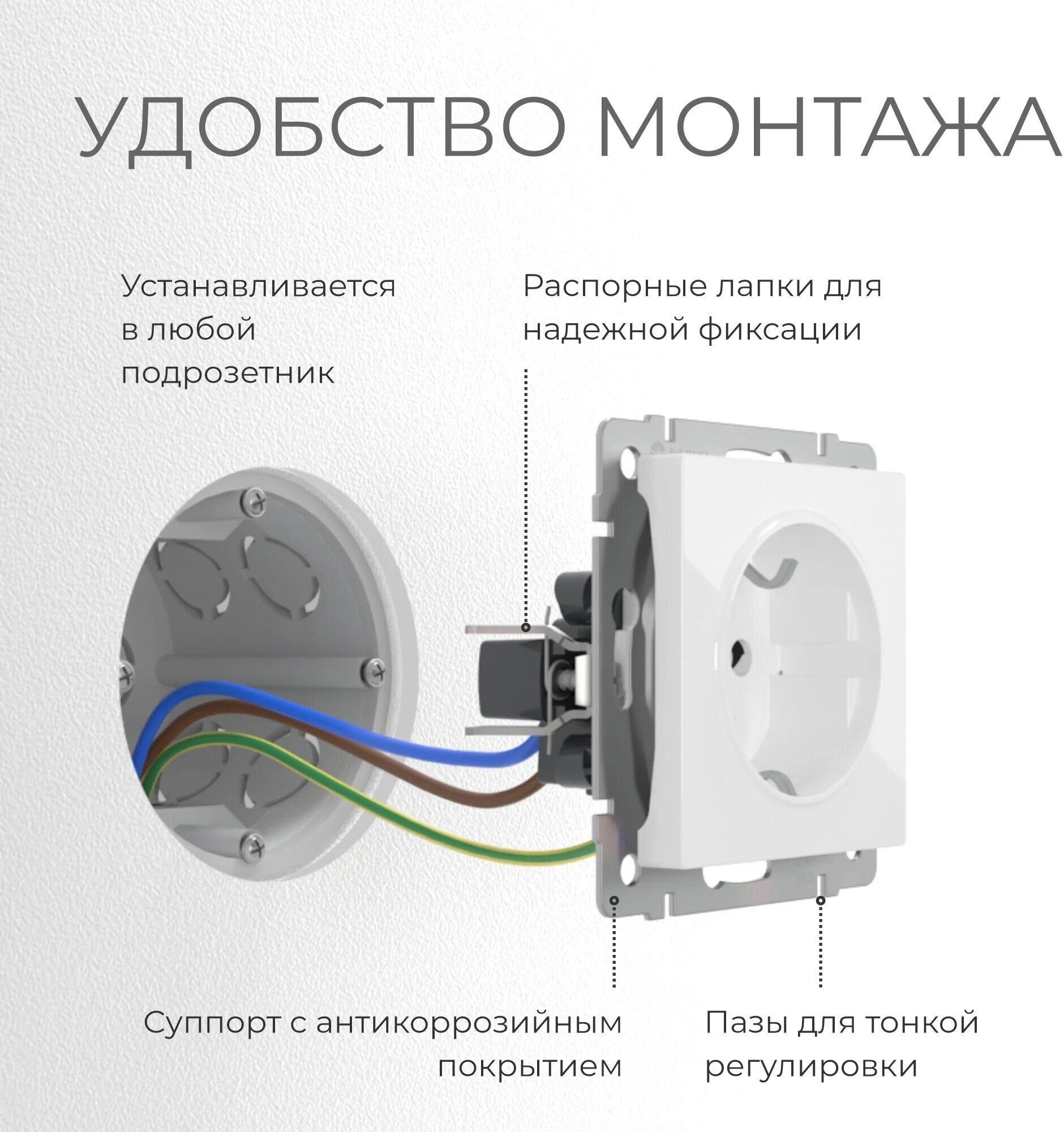 Розетка Werkel влагозащитная с заземлением с защитной крышкой и штоорками, цвет черный матовый - фотография № 12