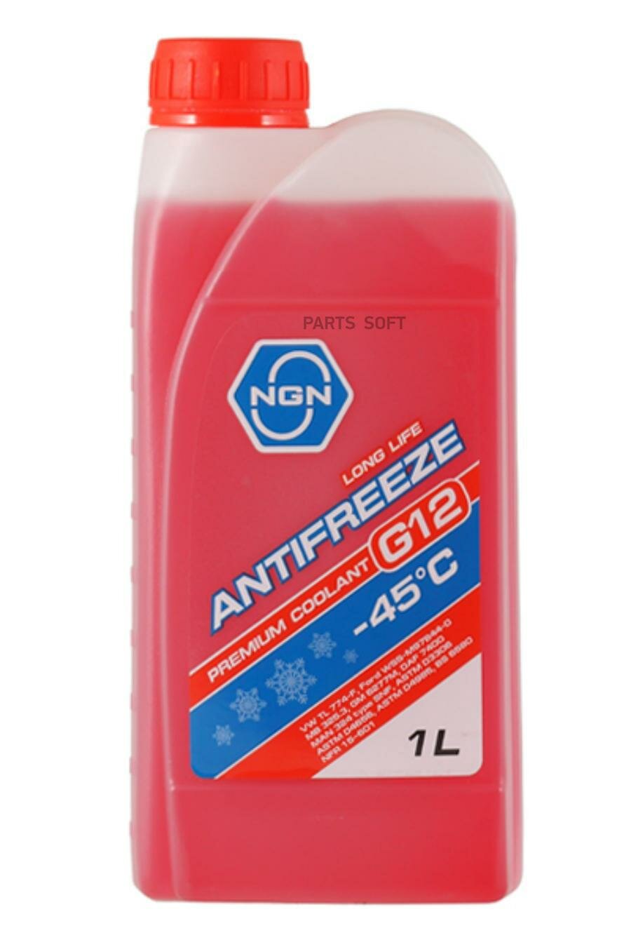 NGN V172485640 Антифриз Longlife Antifreeze (Red) Готовый G12-45 ANTIFREEZE 1L