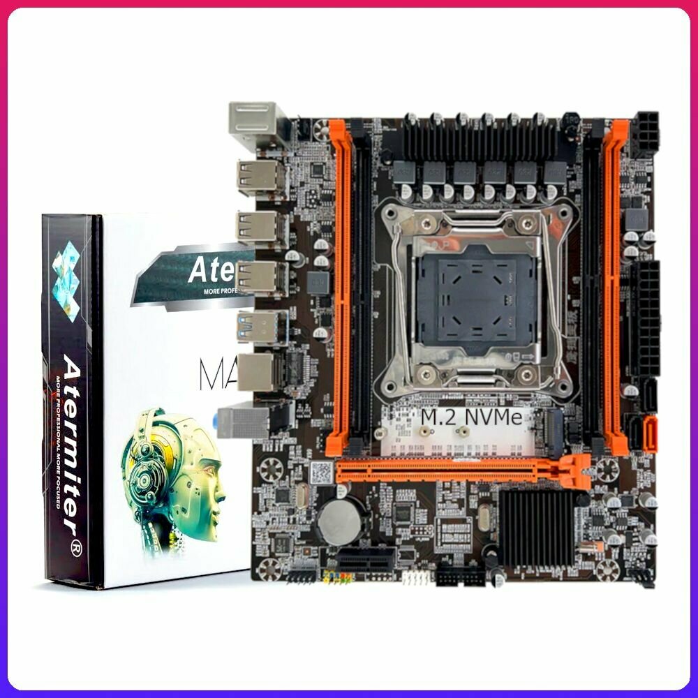 Материнская плата 2011-3 Atermiter X99 D4 (X99 B85, 4DDR4 2CH, PCI-Ex16, PCI-Ex1, M.2 NVME, USB 3.0, GBLAN, mATX)