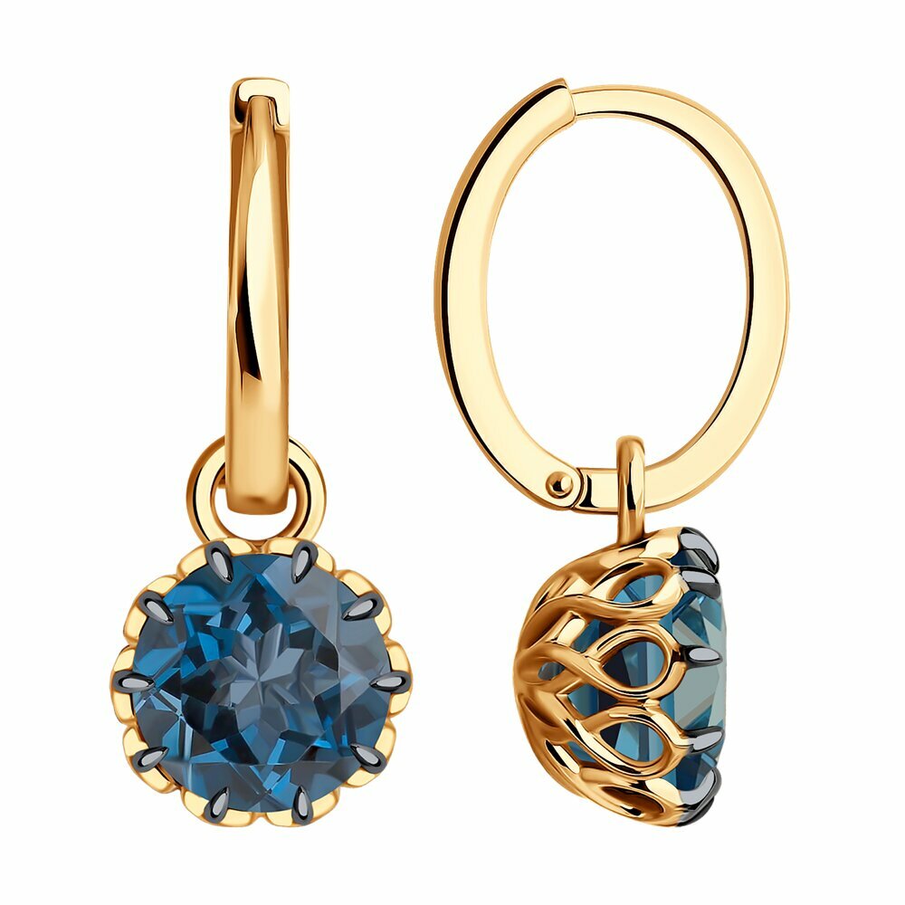 Серьги Diamant из золота с топазами 51-321-01811-1