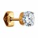 Моносерьга Diamant, красное золото, 585 проба, фианит