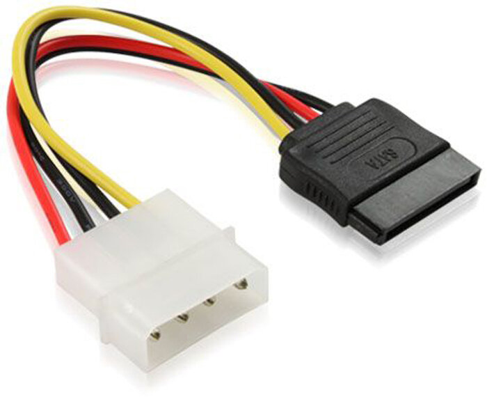 Кабель питания MOLEX 4pin / SATA 15pin GCR 15см