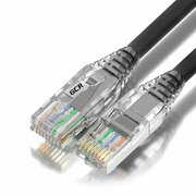 GCR Патч-корд 1.5м LSZH UTP кат.5e черный коннектор ABS 24 AWG ethernet high speed 1 Гбит/с RJ45 1.5 метра сетевой кабель для интернета ноутбука телевизора игровой приставки