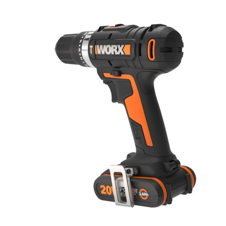 Дрель-шуруповерт ударная аккумуляторная WORX WX370, 50Нм, 20В, 2Ач x1, ЗУ 2А, кейс