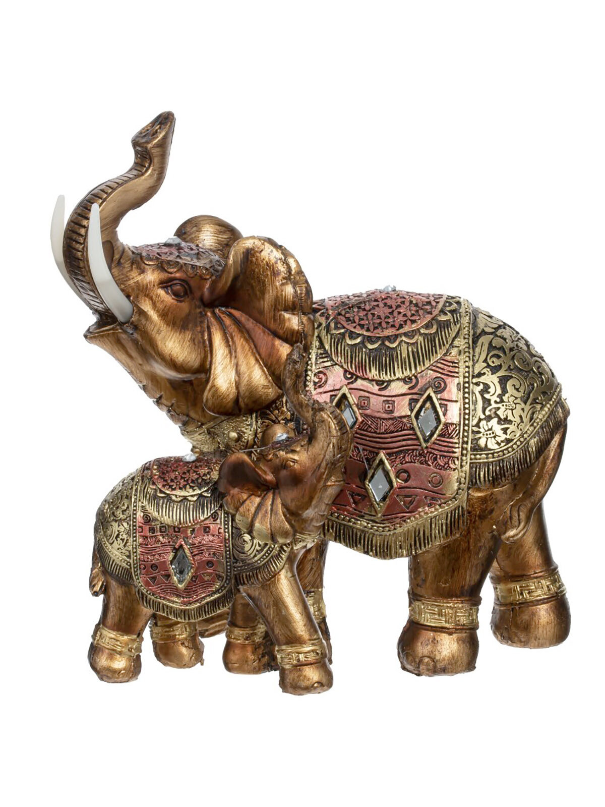 фото Фигурка декоративная "Слоны", 14,5х8,5х16 см