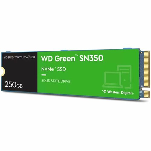Внутренний SSD-накопитель 250Gb Western Digital Green SN350 (WDS250G2G0C) M.2 2280 PCIe NVMe 3.0 x4