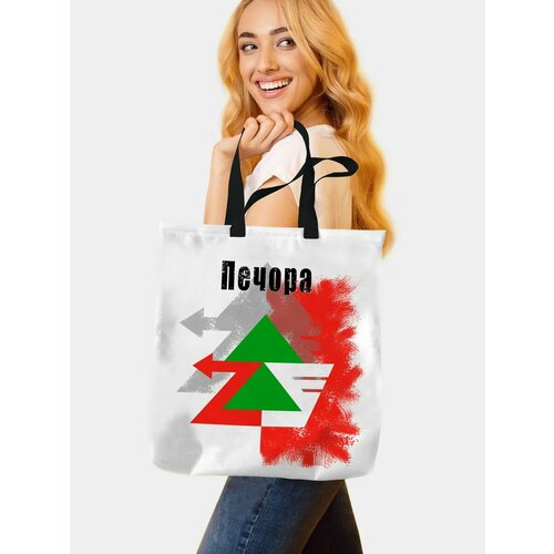фото Сумка шоппер , белый филя флаги