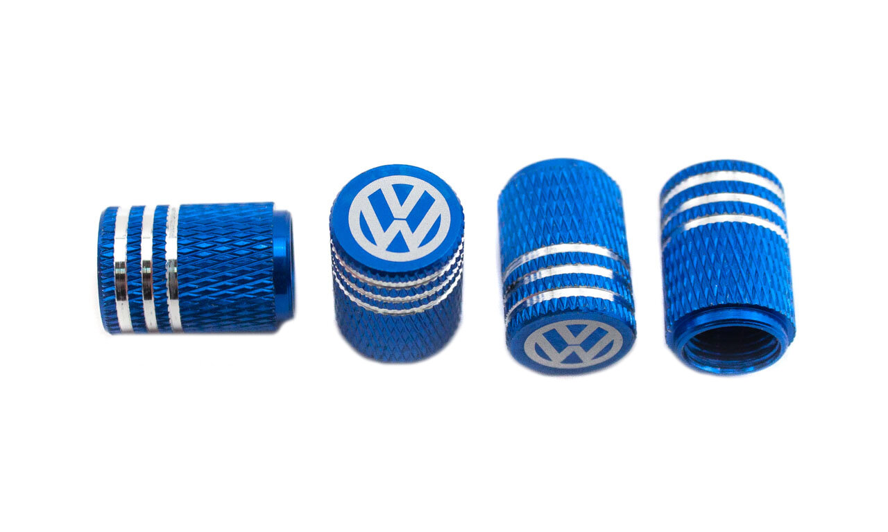 Колпачки на ниппели Volkswagen синие 4 шт.