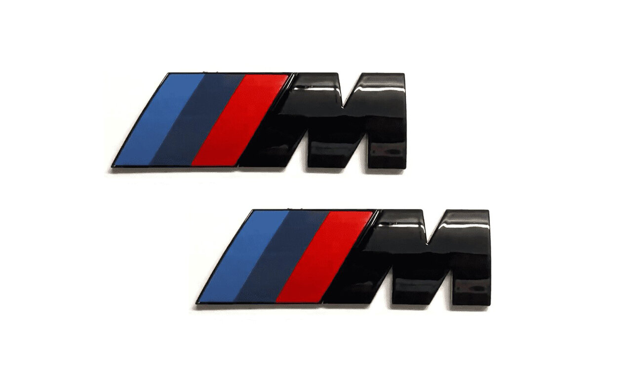 Комплект: эмблема на крыло M-performance для BMW черный глянец 2 шт.