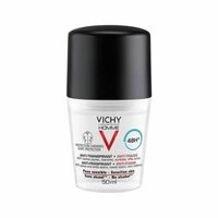 Vichy Homme Deodorant 48HR Anti-Perspirant Deodorant Anti-Stains Шариковый дезодорант-антиперспирант 48 часов против пятен, 50 мл