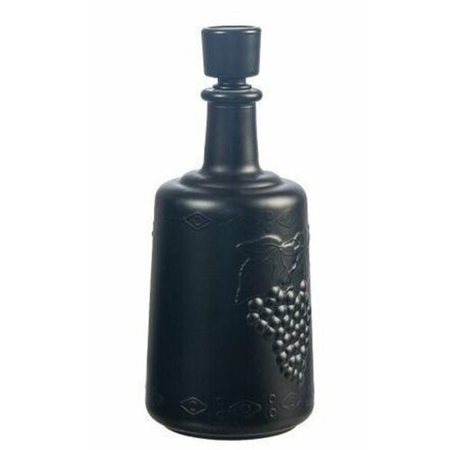 Бутылка стеклянная Традиция 1,5л, 52-П29Б-1500 с цветной декорацией наружн. стороны (черный матовый)