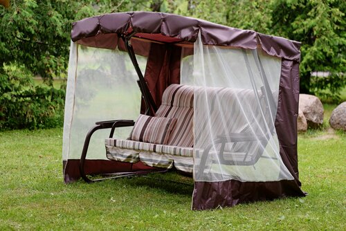 Изображение товара Садовые качели OLSA Турин-2, 3-х местные, с москитной сеткой, металл, до 280 кг