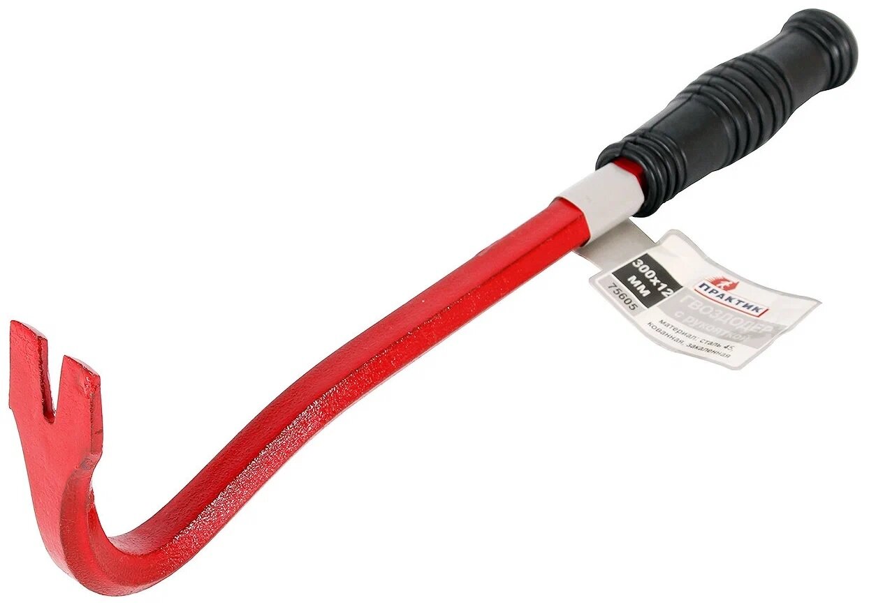 Гвоздодер "Практик" 300мм кованная закаленная сталь, шестигранный с обрезиненной рукояткой — фото 1