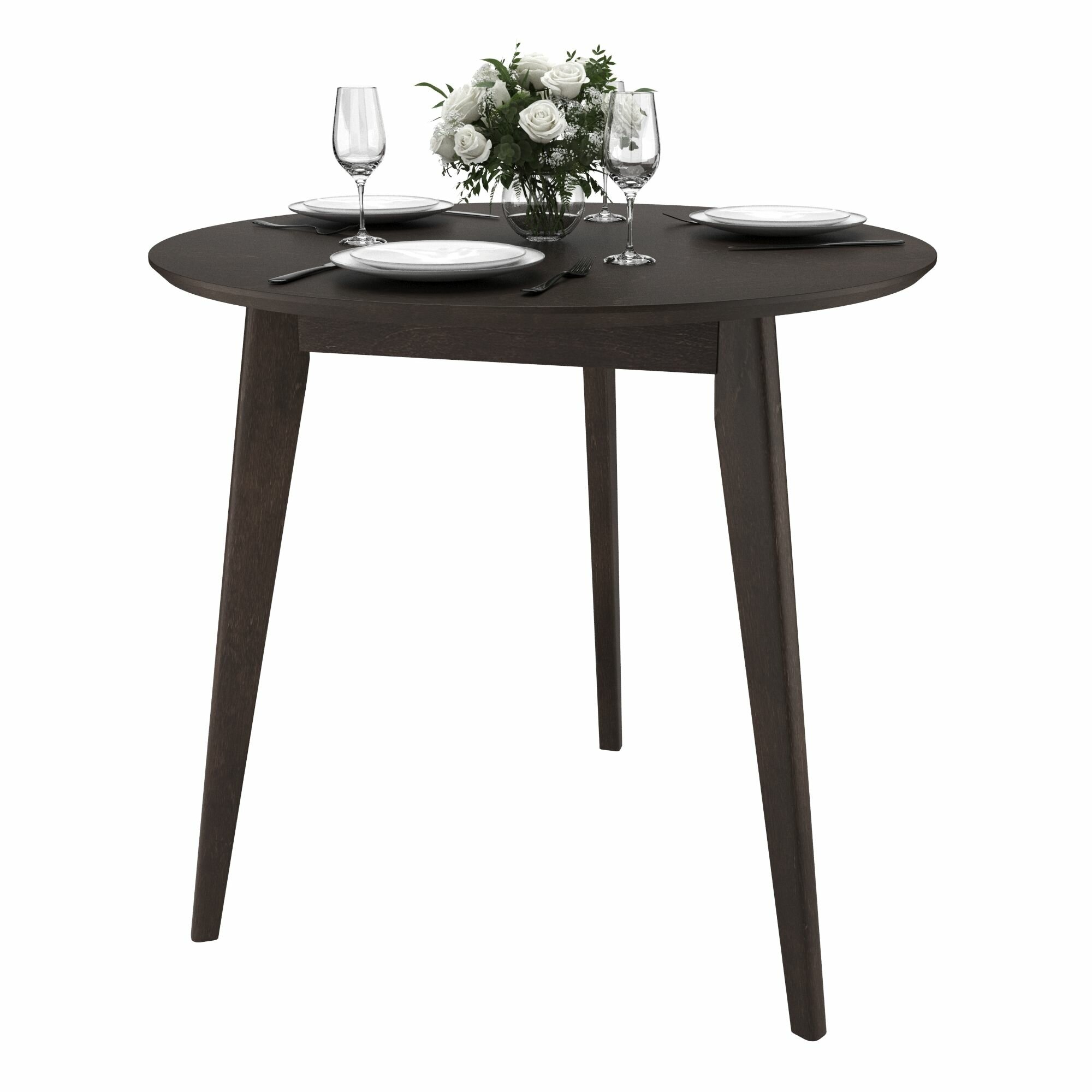 фото Стол обеденный Орион classic light (79х79) см круглый нераздвижной, деревянный - Орех