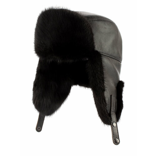 фото Шапка ушанка guxen, размер 60, черный