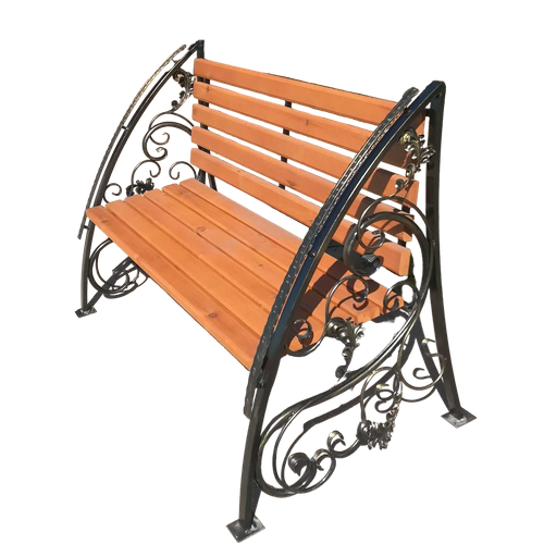 Кованая скамейка садовая, металлическая скамья, лавочка для дачи МА-6