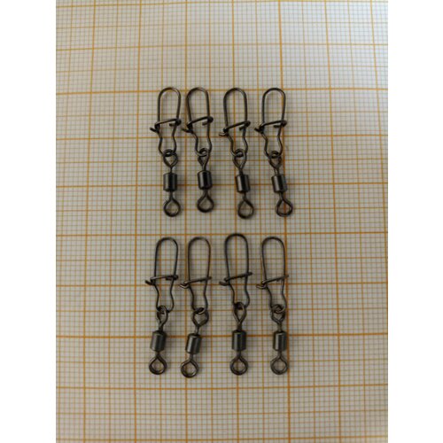 фото Карабин с вертлюгом рыболовные fishing swivels 8шт 18кг cr003 # 6 size fysadei