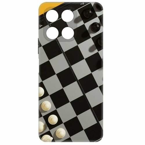 Чехол-накладка Krutoff Soft Case Шахматы для Honor X6a черный