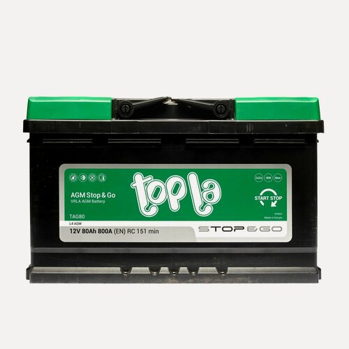 Изображение товара Автомобильный аккумулятор TOPLA AGM Stop&Go 80.0 Ah+R 114080 TAG80 L4