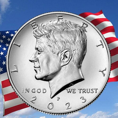 50 центов США 2023 года выпуска клуб нумизмат монета 5 рупий шарджи 1964 года серебро джон кеннеди