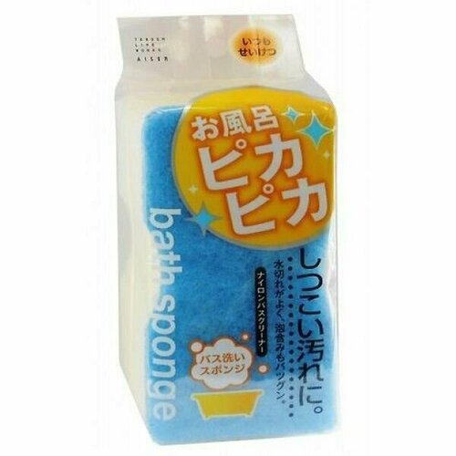 Aisen Губка для чистки ванны из поролона с антибактериальной обработкой и защитой от неприятного запаха