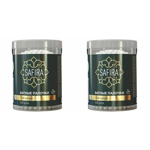 SAFIRA Ватные палочки, 100 шт. в уп, 2 уп