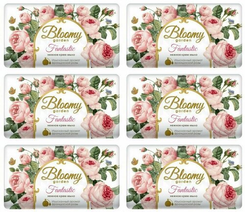 Весна Туалетное мыло-крем Bloomy Garden Фантастик, 90 г, 6 шт