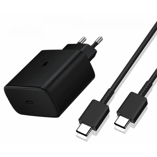 Зарядное устройство для Samsung с кабелем USB Type-C / Адаптер питания Super Fast Charging 45W / Быстрая зарядка 45W