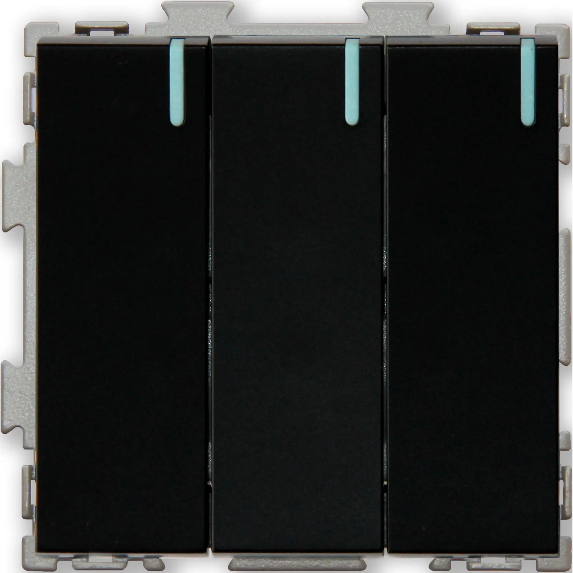 Выключатель трехклавишный черный CGSS Практика PL-W103-BCM - фотография № 6