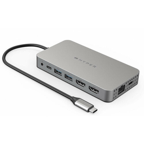 Аксессуар HyperDrive Dual 4K HDMI 10-in-1 USB Type-C Hub usb хаб twelve south staygo mini интерфейс usb c порты aux 3 5 mm usb a 2 0 hdmi usb c черный