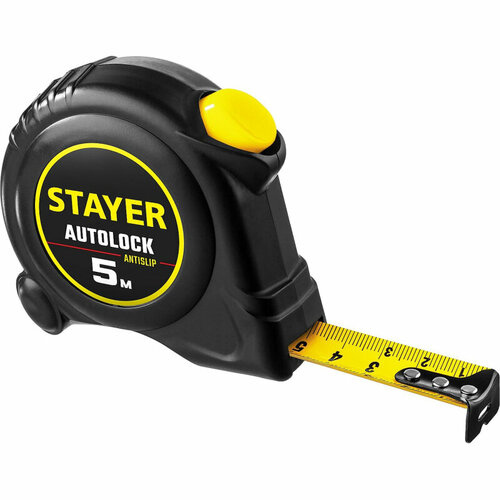 Комплект 5 штук, Рулетка с автостопом STAYER AutoLock 5м х 19мм (2-34126-05-19) измерительная рулетка 7 5м с автостопом и фиксатором