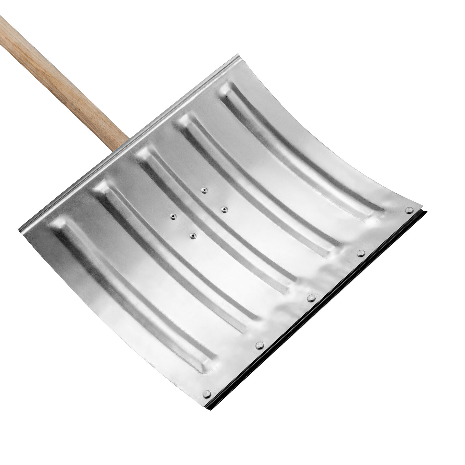Лопата для уборки снега СИБРТЕХ стальная оцинкованная 420х370х1370 деревянный черенок 61680