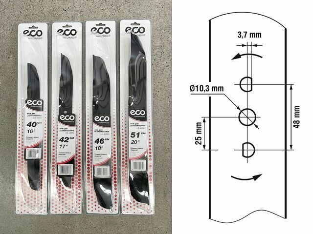 Нож для газонокосилки 40 см ECO (в блистере; для LG-433, LG-435) (LG-X2008)