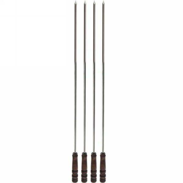 Набор шампуров 4 шт с деревянными ручками, длина 50 см, ширина 5 мм - фотография № 1