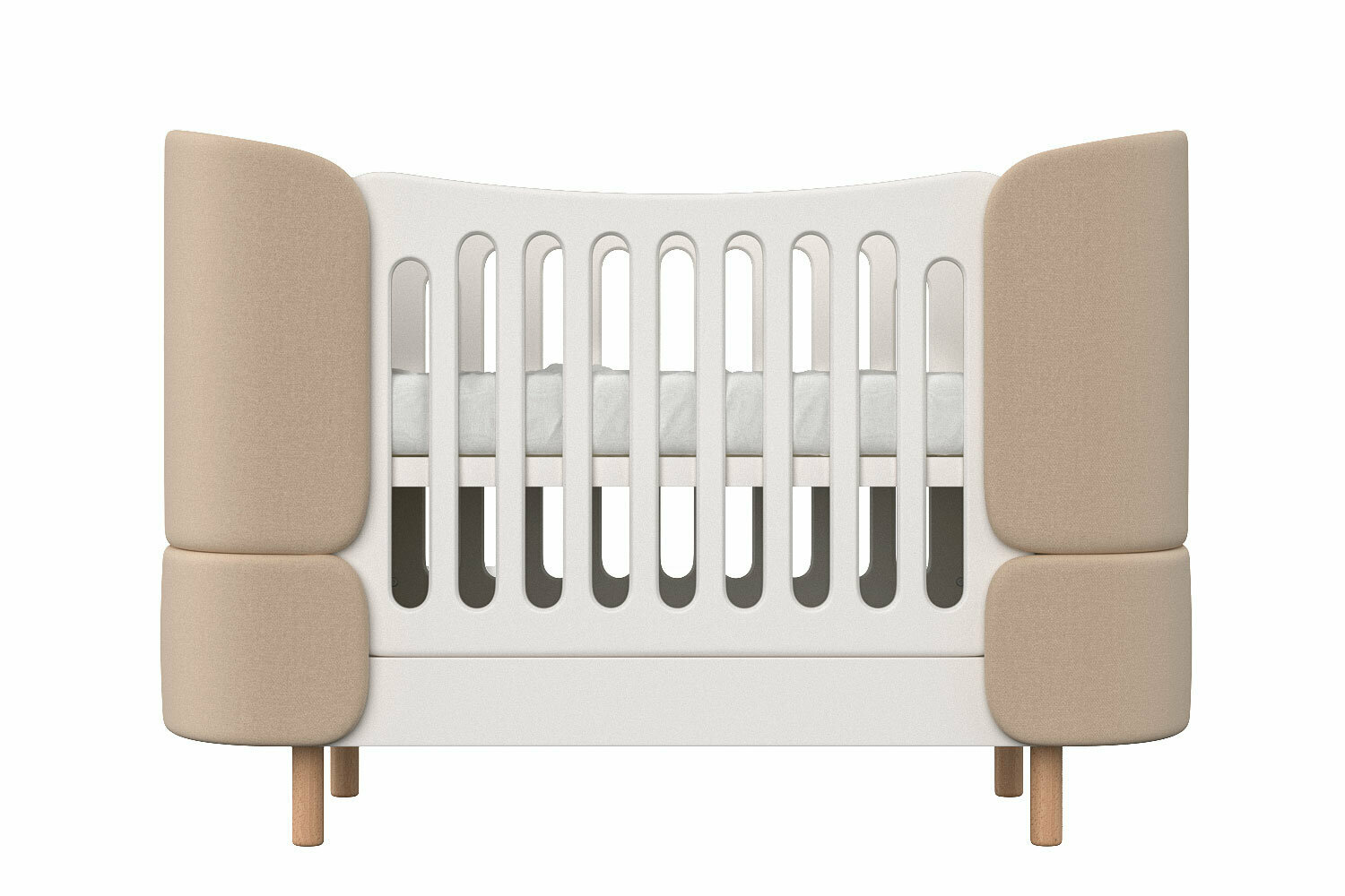 Кроватка-трансформер Hoff Kidi soft, 67x137 см, цвет белый/бежевый
