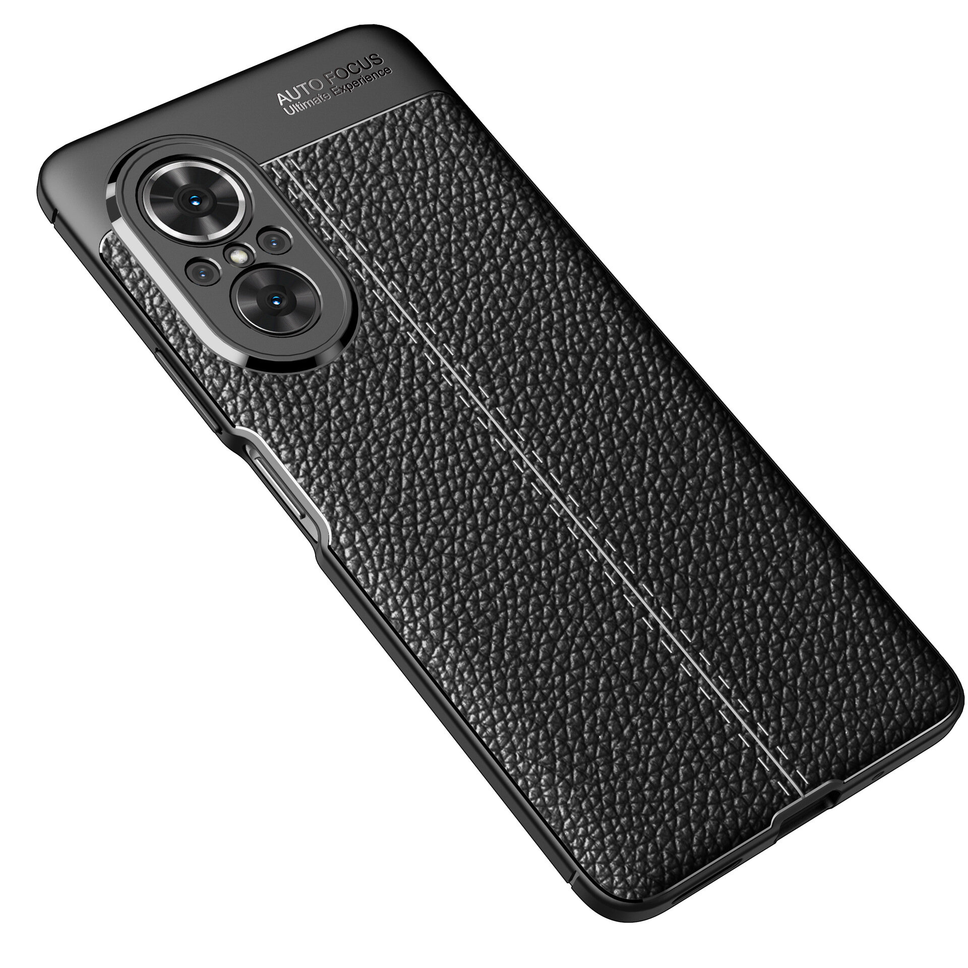 Чехол бампер накладка MyPads Pelle Morbida на Huawei Nova 9 SE из силикона с дизайном под кожу черный