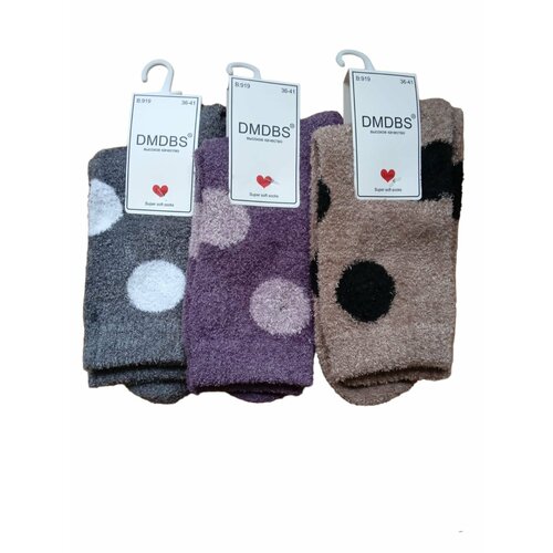 Носки DMDBS, 3 пары, размер 36-41, коричневый, фиолетовый, серый носки кашемировые травка 7 цветов размер 36 40